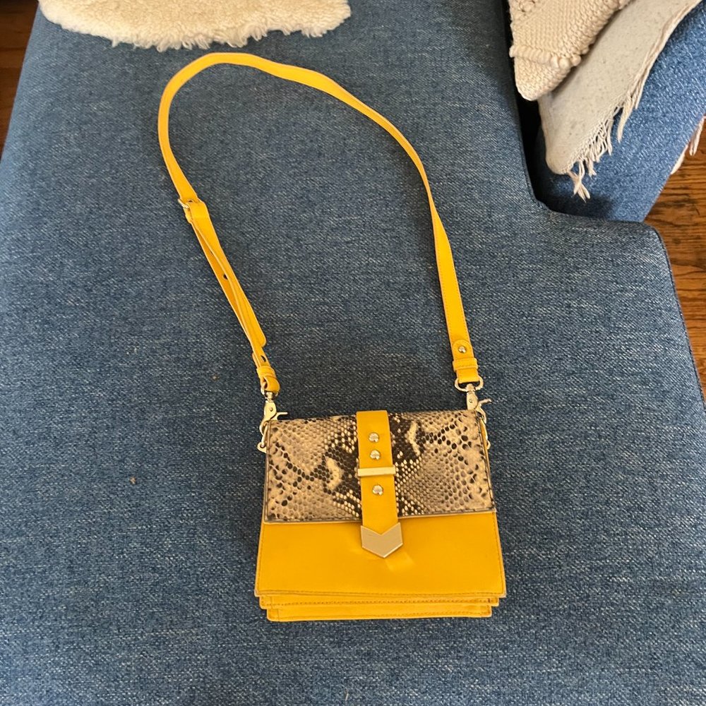 Badgley Mischka Yellow Python Bag - image 1